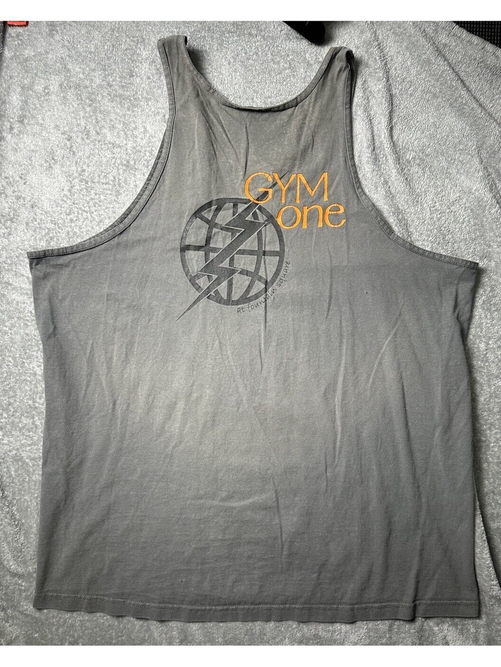 Vintage Gym One Tank Top Mens XL Heavyweight Sun Faded Distressed Workout Gym